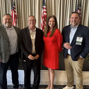 Leadership Panel: Ryan Adams, Richard Wardwell, Kendra Doyel and Emcee Joe Perez. Ron Fongs plane was delayed.