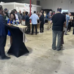 Guests meandered around the many sampling tables