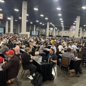 Hundreds of meetings at the same time. You had 15 minutes and then moved on to the next meeting.