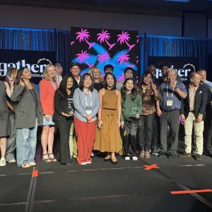 Organizers and participants in the Slam Pitch Contest