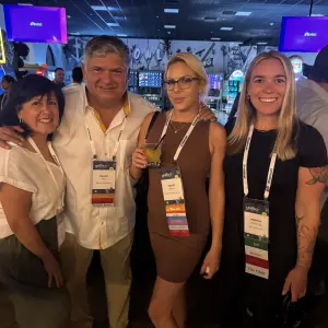 Silvia and Xavier Pena, XBrands Marketing; Taylor Nakken, Social Sampling, Malena Worthing, Spylt Enterprises