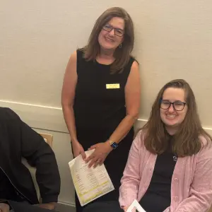 Maria Nickless working hard overseeing the video presentation