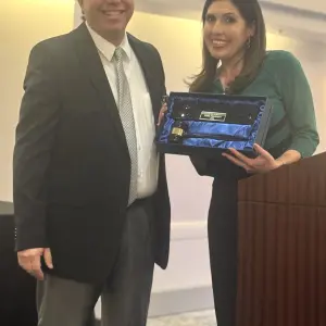 Past President, Michael Aquilina and New President Liz Gustafson