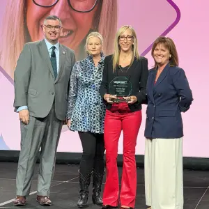 Greg Ferrara, NGA, Stephanie Reid, The Shelby Report, Kristin Popp, Woodman's Food Markets. Heidi Huff, Alliance Retail Group