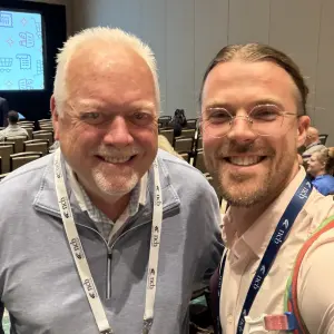 Bob Reeves, Shelby Publishing with Galen Karlan-Mason, president/CEO Greenchoice PBC, San Diego, CA