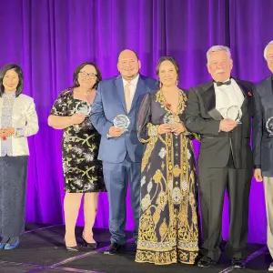 Kiki Kaminski, Mega Mex Foods; Sally Hernandez, Superior Grocers; Damian Valdez, Super King Foods;; Wendy Rodriquez, Ole Mexican Foods; Joe Henderson, HS&R Marketing, Thomas Wong, F4L; 2026 Champion of Children