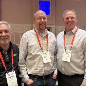 From left to right: Michael Billings, Butcherbox; Jim Magolski, Perdue Foods; and Mike Calkhoven, Perdue Foods