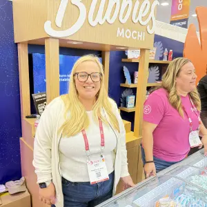 Theresa Sarna with Christina Gutierrez, Sales Operations Manager, Bubbies Ice Cream, Chandler AZ