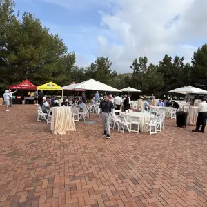 Gathering area for golfers at Pelican