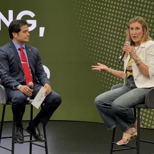 Moderator Adam Torres, Mission Matters, Tracy Holland, Founder Goodwill Brands, educating entrepreneurs