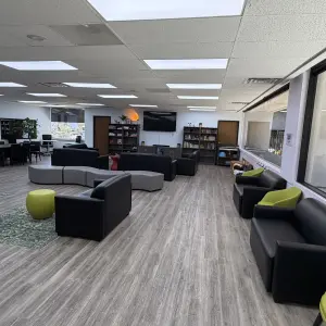 Large gathering area inside the Olive Crest office complex