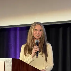 Kendra Doyel of Ralphs welcomes everyone to the annual event