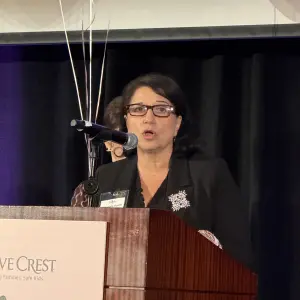 Tinamarie Squieri invites everyone to give a monthly donation and ithey will be awarded with a pink balloon